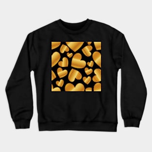 An abundance of golden hearts on black Crewneck Sweatshirt